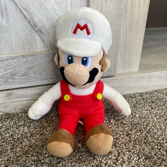 2017 Nintendo Super Mario Bros Fire Mario Plush Stuffed Toy - Picture 5 of 8